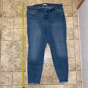 Loft Plus Modern Skinny Jeans Frayed Bottom